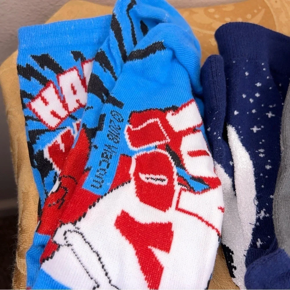 Ren And Stimpy And Werewolf Socks Mens Fun Colorful Red Blue White Adult